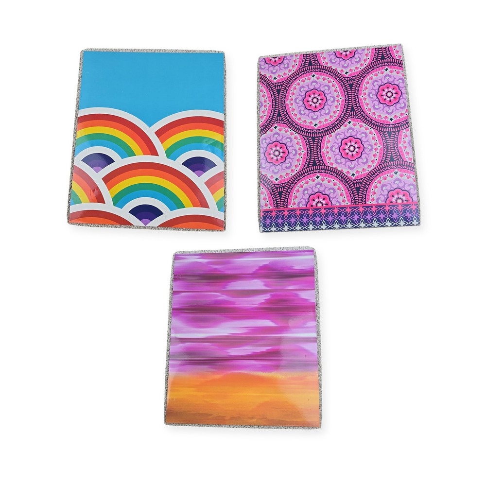 Top Flight Pocket Folders Lot of 3 Rainbow Mandala Abstract 3-Hole New